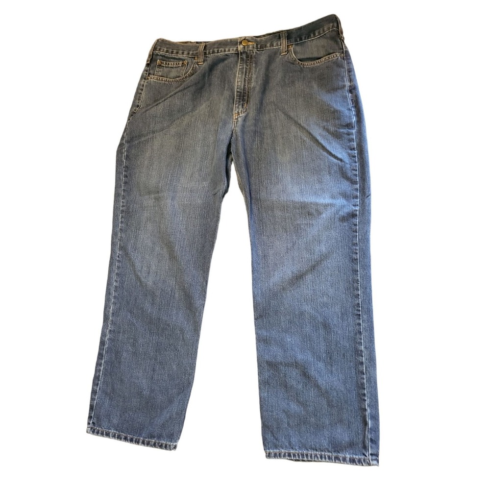 Carhartt‎ Mens 42x30 Relaxed Fit Blue Denim Utility Workwear Jeans 101483-968